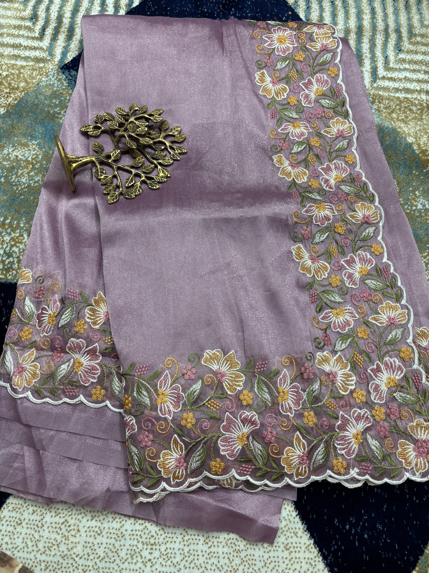Pure Tussar Scallop Work
