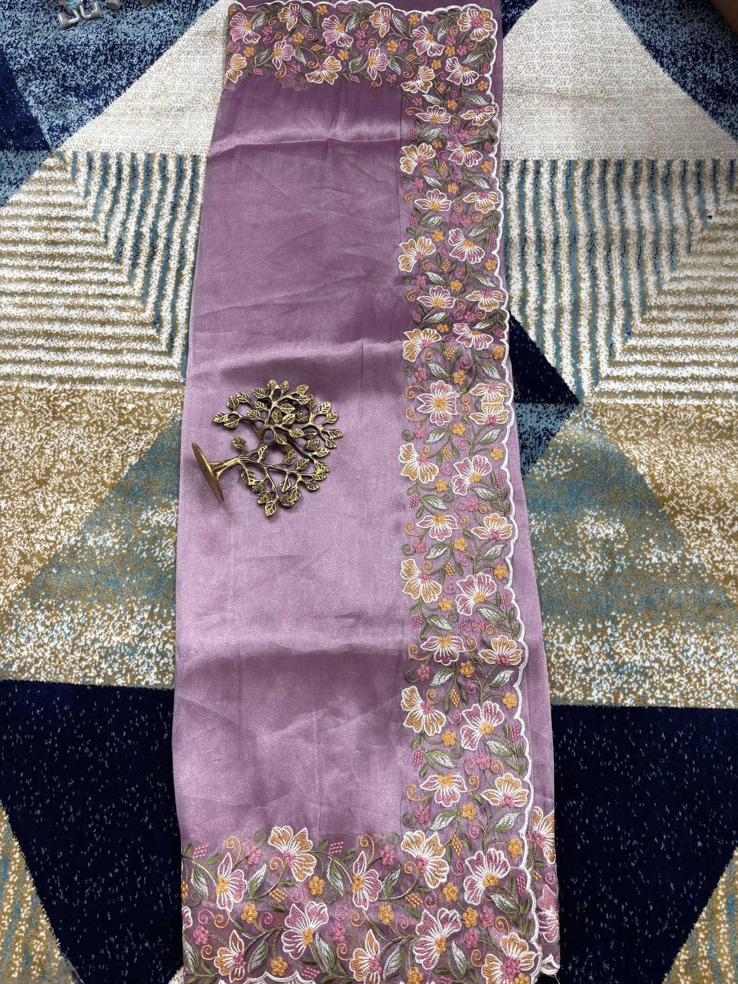 Pure Tussar Scallop Work