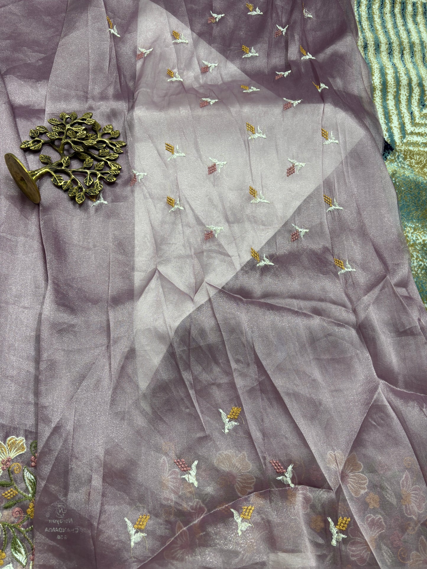 Pure Tussar Scallop Work