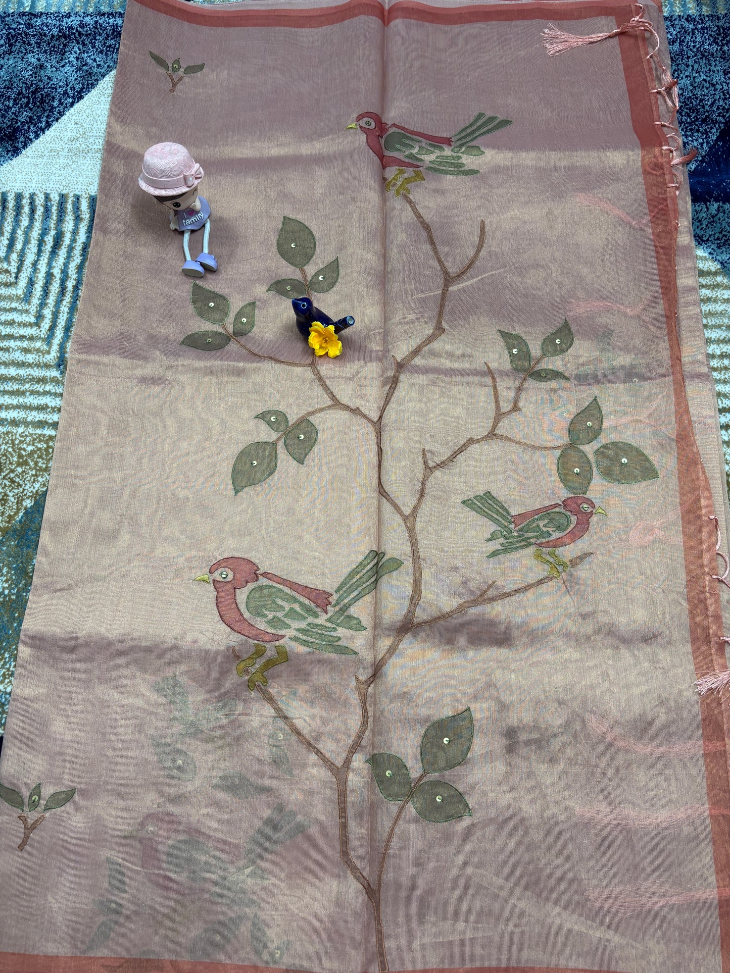 Mul Chanderi Applique Work