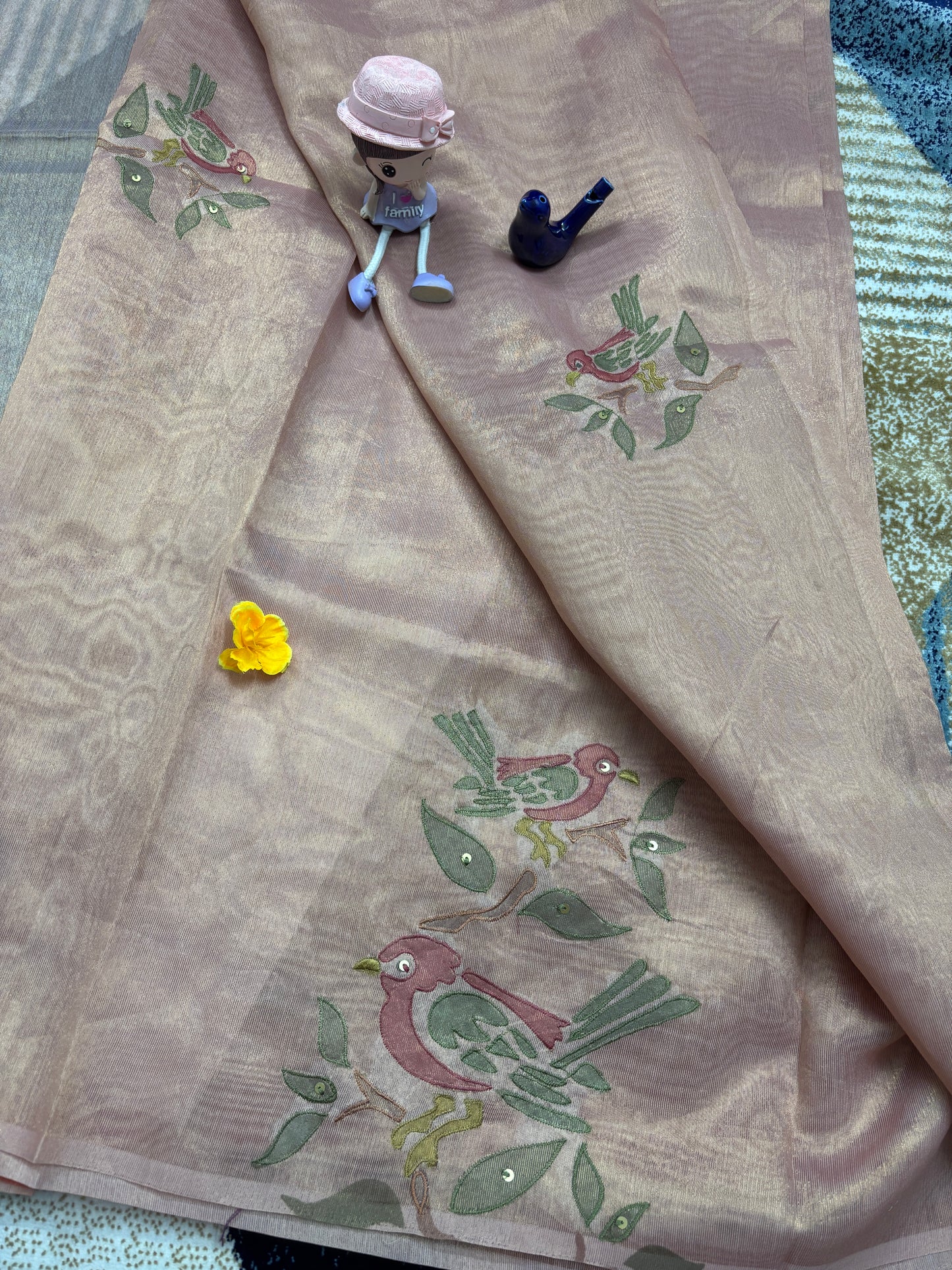 Mul Chanderi Applique Work