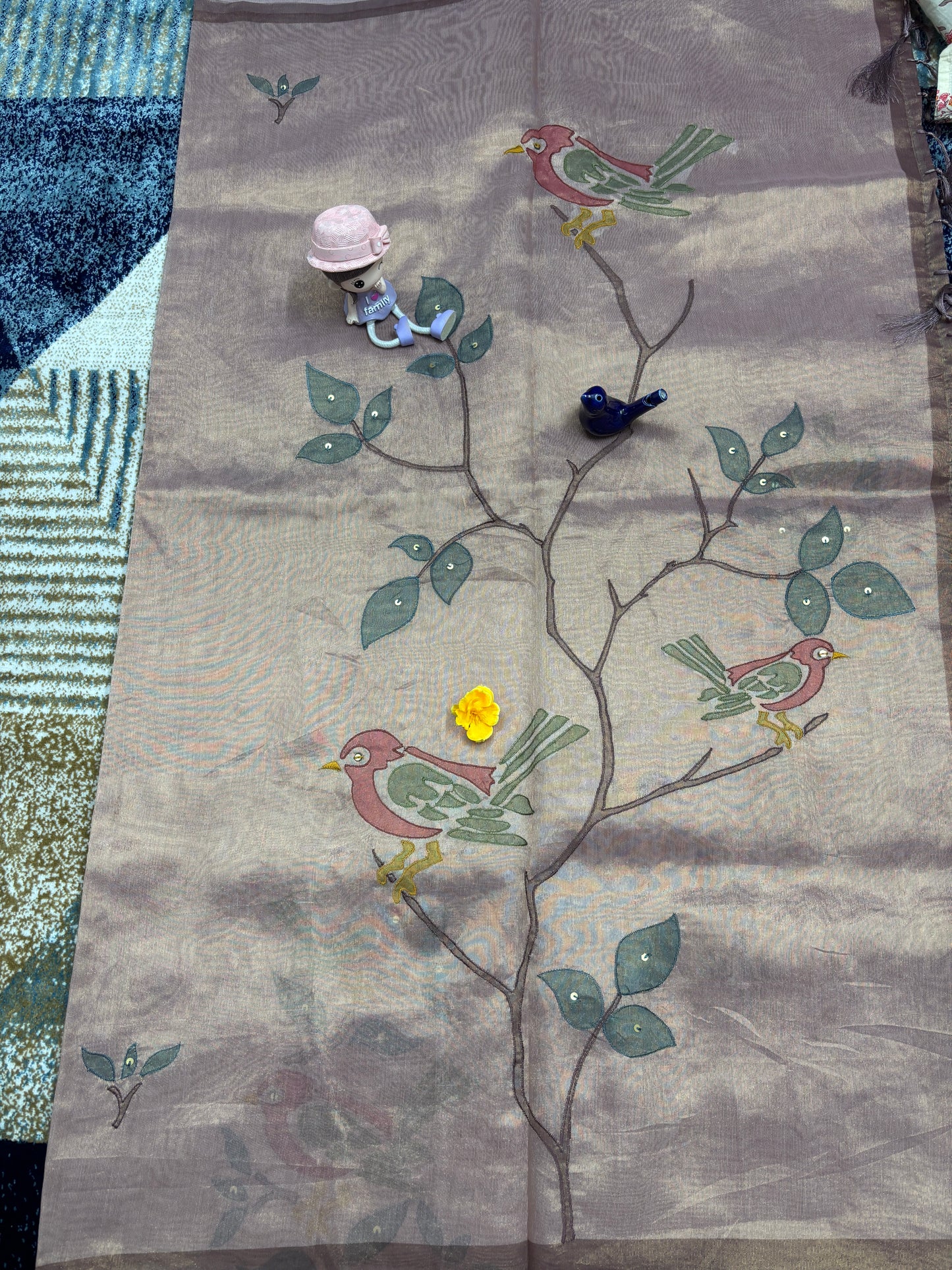 Mul Chanderi Applique Work