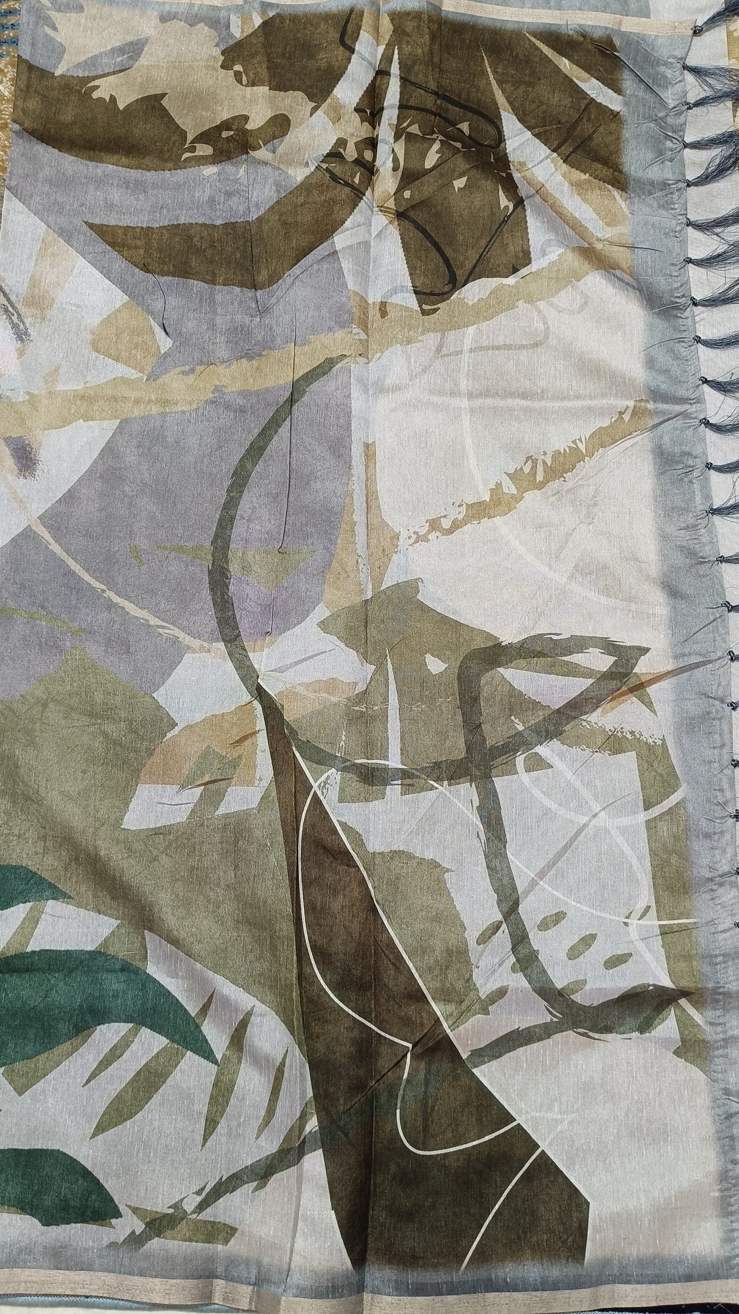 Chanderi silk with geometrical print