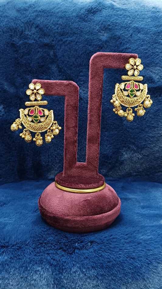 Premium Jadau Kundan  Chandbal