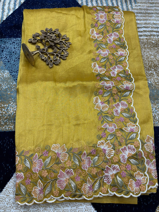 Pure Tussar Scallop Work