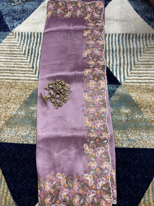 Pure Tussar Scallop Work