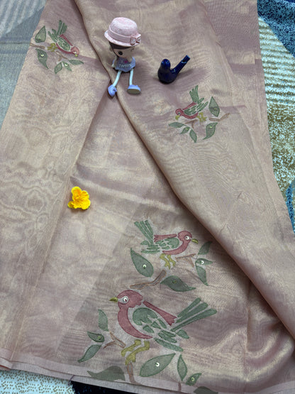 Mul Chanderi Applique Work
