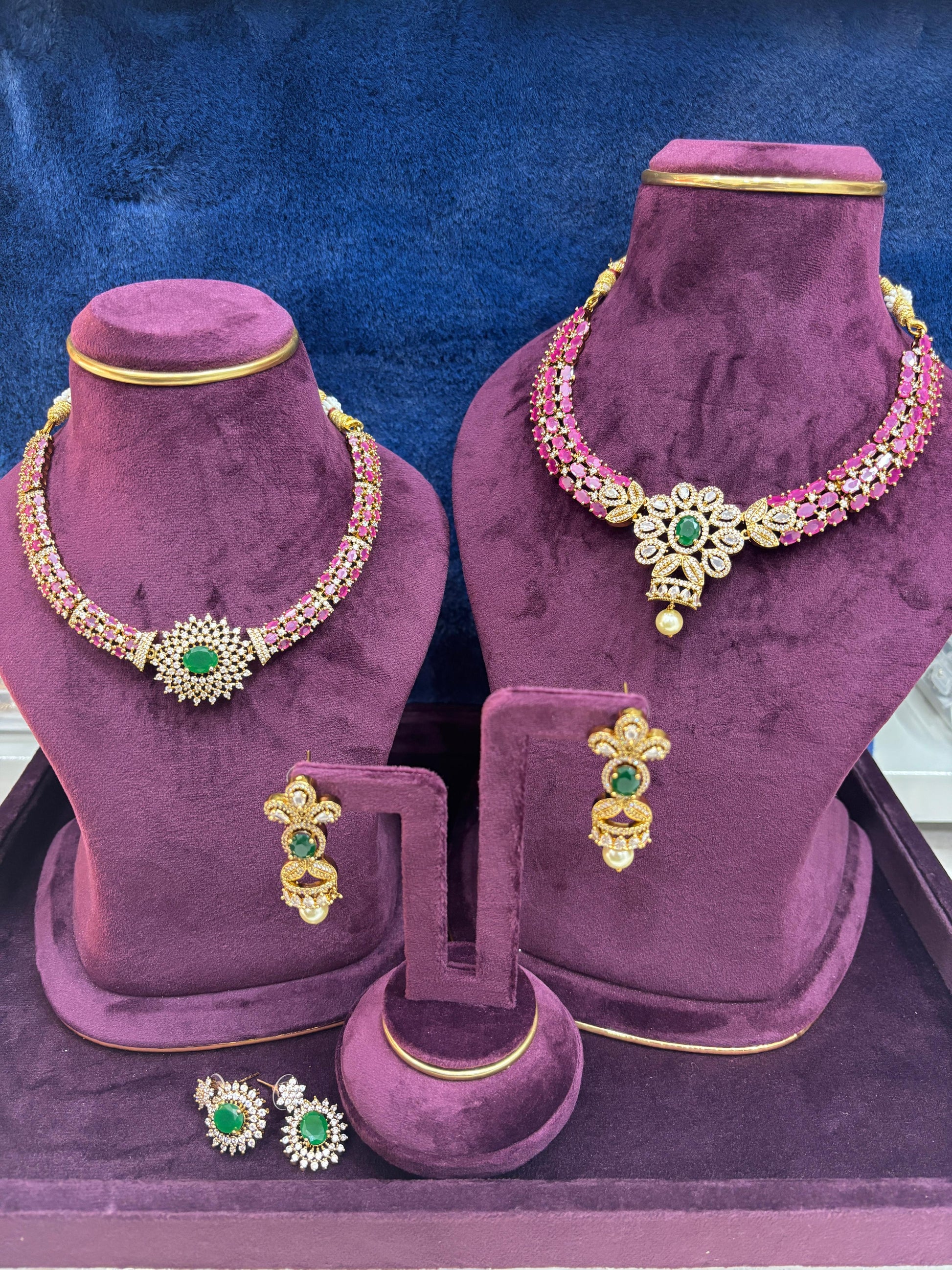 Rubbys neck set with Earrings NN Collections