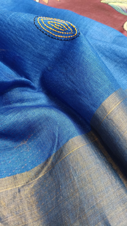 Pure Tussar Kanta Work