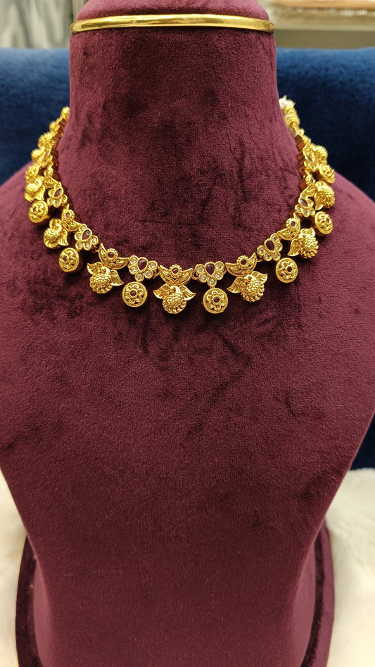 Nakshi work peacock Design with Earrings NN Collections