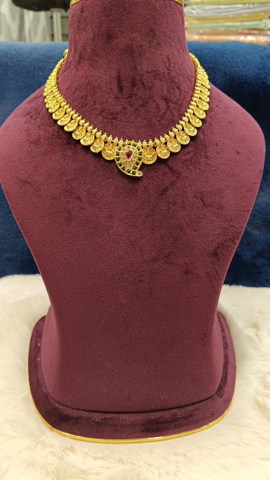 Lakshmi Devi kasulu Manogo locket with Earrings NN Collections