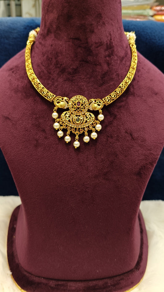 Peacock Kante neck set  with Earrings NN Collections